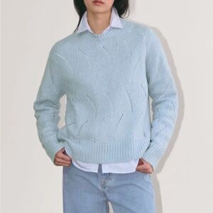 NWT Everlane Soft Blue Pointelle Sweater in Cloud